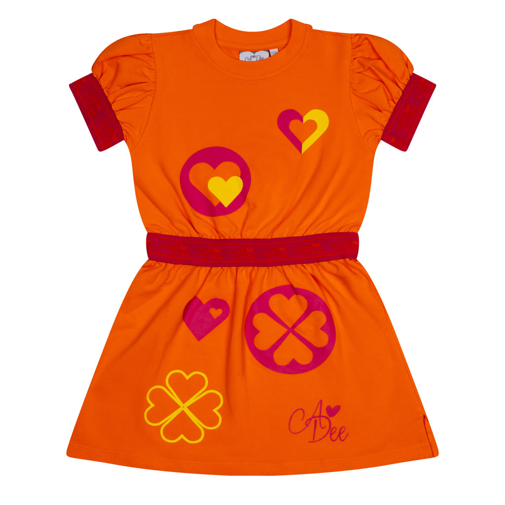 SS24 ADee MILLIE Bright Orange Tape Sweat Dress