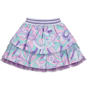 SS24 ADee NULA Bright White Pastel Print Skirt Set