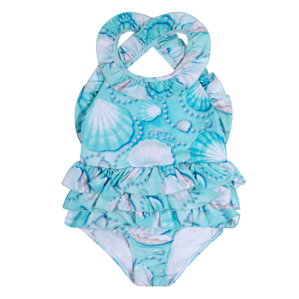 SS24 ADee ARIEL Aruba Blue Pearl Print Swimsuit