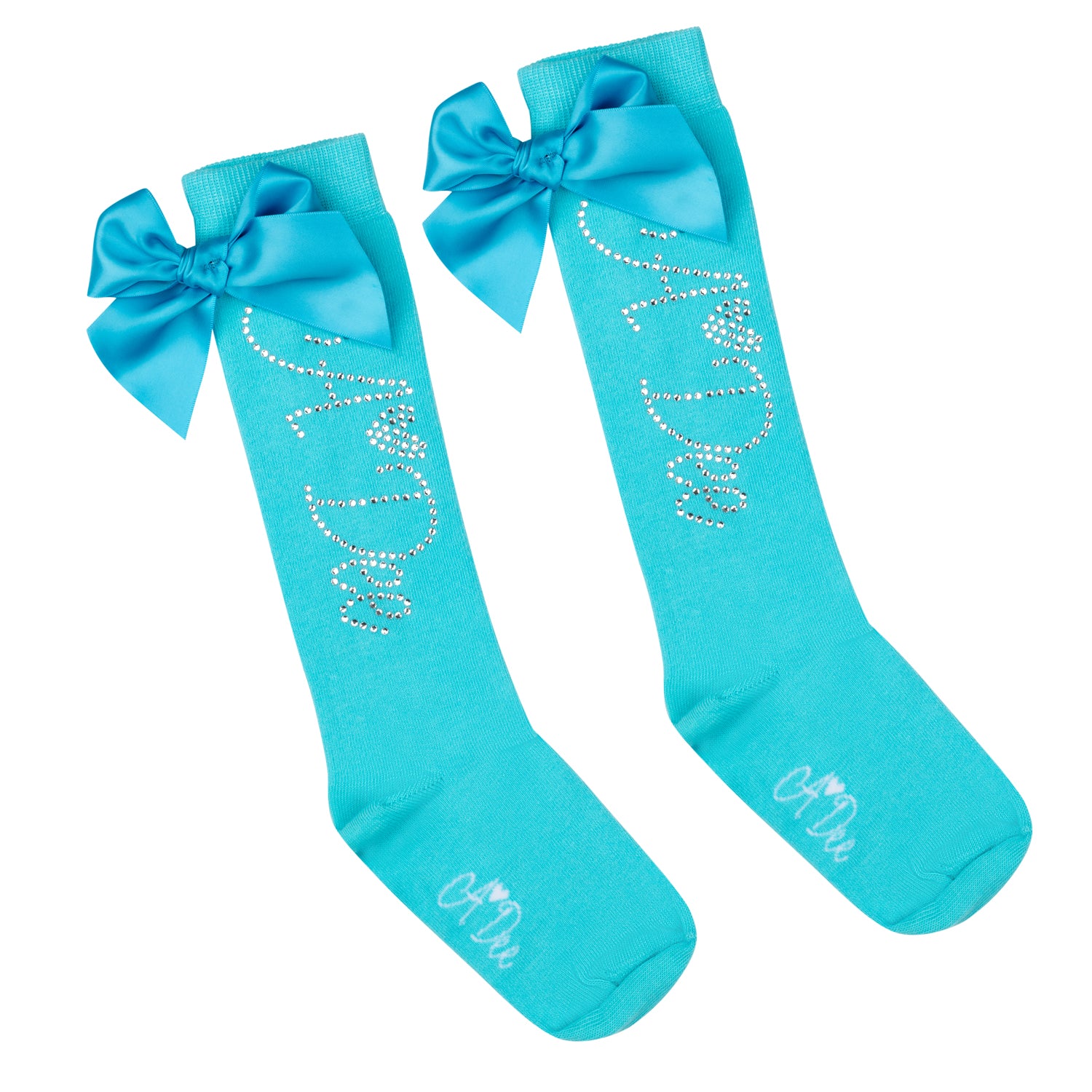 ADee OLSEN Aruba Blue Diamante Knee High Socks