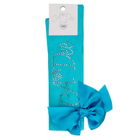 ADee OLSEN Aruba Blue Diamante Knee High Socks