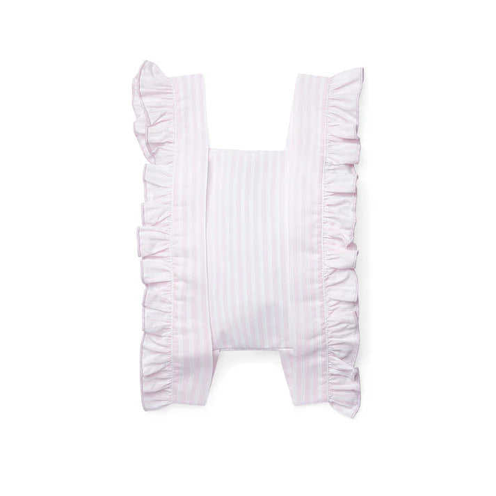 SS25 ADee CANDICE White & Pink Striped Bow Logo Frill Backpack