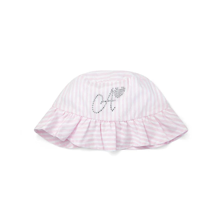 SS25 ADee DREAM Pink & White Stripe Logo Bucket Hat