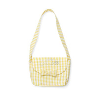 SS25 ADee DORA Yellow & White Checked Bow Logo Handbag