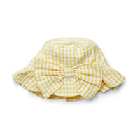 SS25 ADee DREAM Yellow & White Checked Logo Bucket Hat