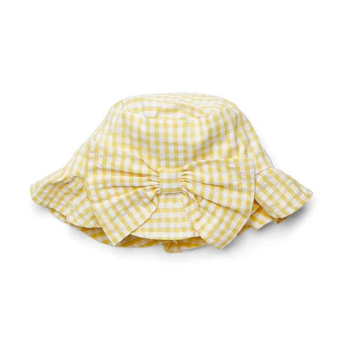 SS25 ADee DREAM Yellow & White Checked Logo Bucket Hat