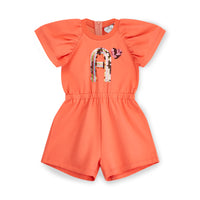 SS25 ADee DARCY Orange Logo Frill Playsuit