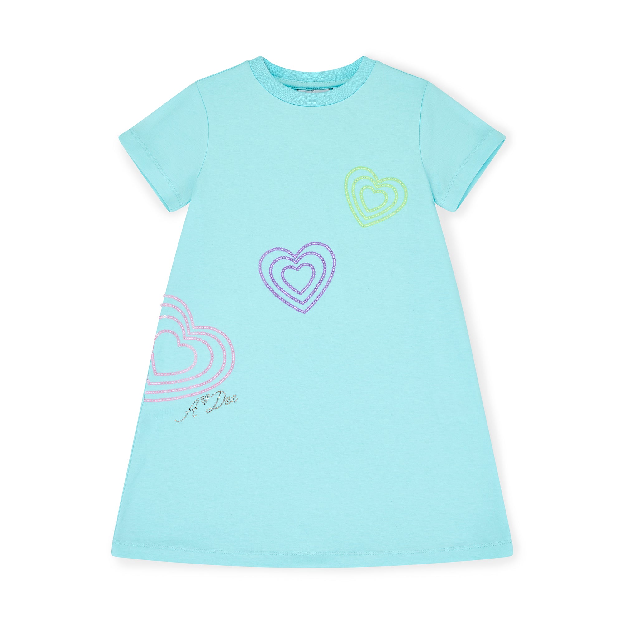 SS25 ADee EVANGELINE Turquoise Triple Hearts Dress