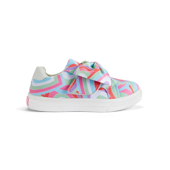 SS25 ADee BOWIE Multicoloured Heart Print Bow Trainers