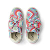 SS25 ADee BOWIE Multicoloured Heart Print Bow Trainers
