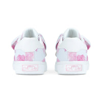 SS25 ADee BOWIE Pink & White Hydrangea Print Bow Trainers