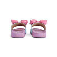 SS25 ADee BOWTY Purple Pink & Blue Bow Sliders