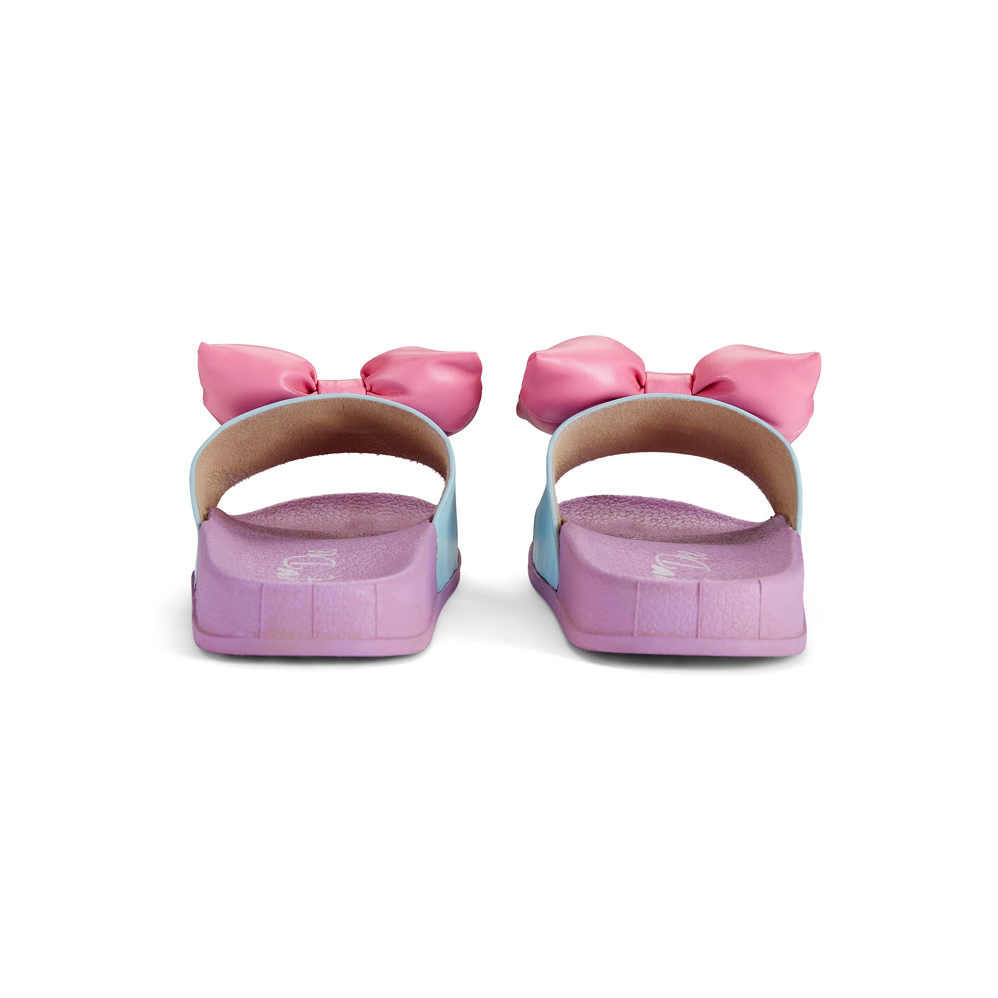 SS25 ADee BOWTY Purple Pink & Blue Bow Sliders