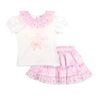 PREORDER SS26 ADee RIRI White & Pink Bow Skirt Set