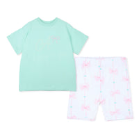 PREORDER SS26 ADee REBECCA Green White & Pink Bow Cycling Shorts Set