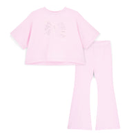 PREORDER SS26 ADee SAMANTHA Pink Pearl Bow Flared Leggings Set