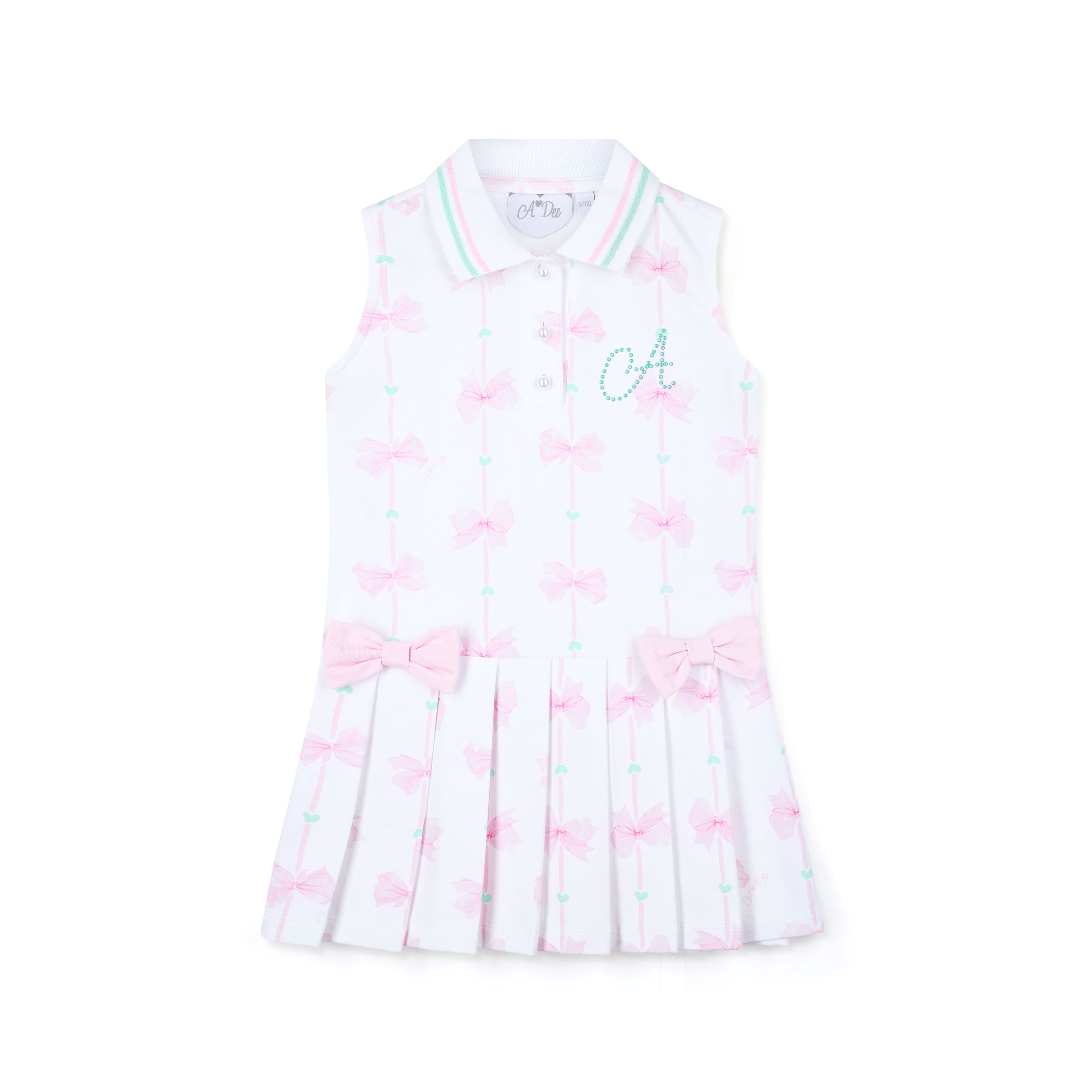 PREORDER SS26 ADee RAVEN White & Pink Bows Tennis Dress