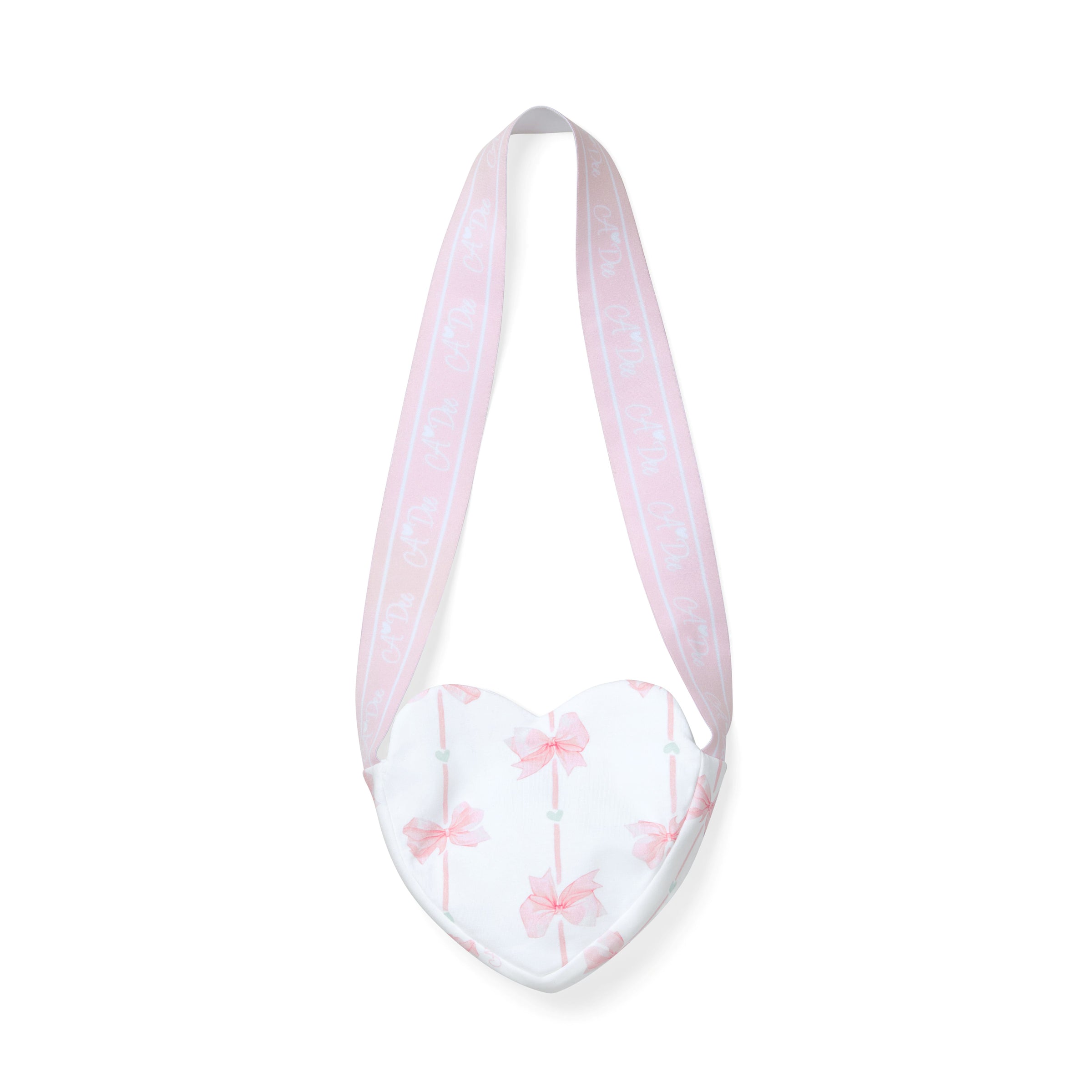PREORDER SS26 ADee ROSIA White Pink & Green Bow Print Heart Handbag