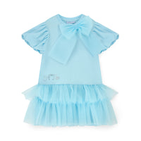 PREORDER SS26 ADee SPARKLE Blue Tulle Bow Frill Dress