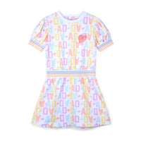 PREORDER SS26 ADee SAWYER White Multicoloured Initial Print Dress