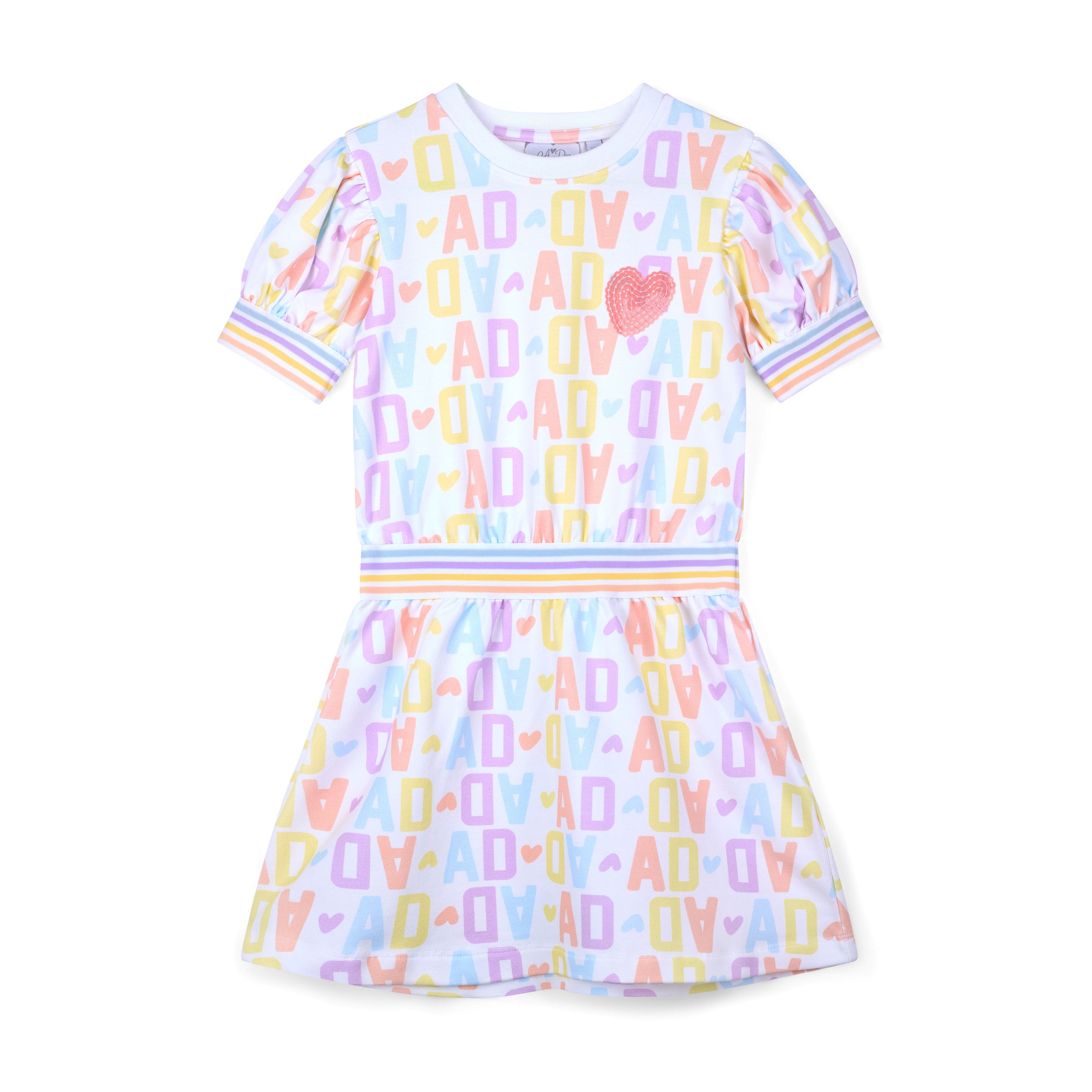 PREORDER SS26 ADee SAWYER White Multicoloured Initial Print Dress