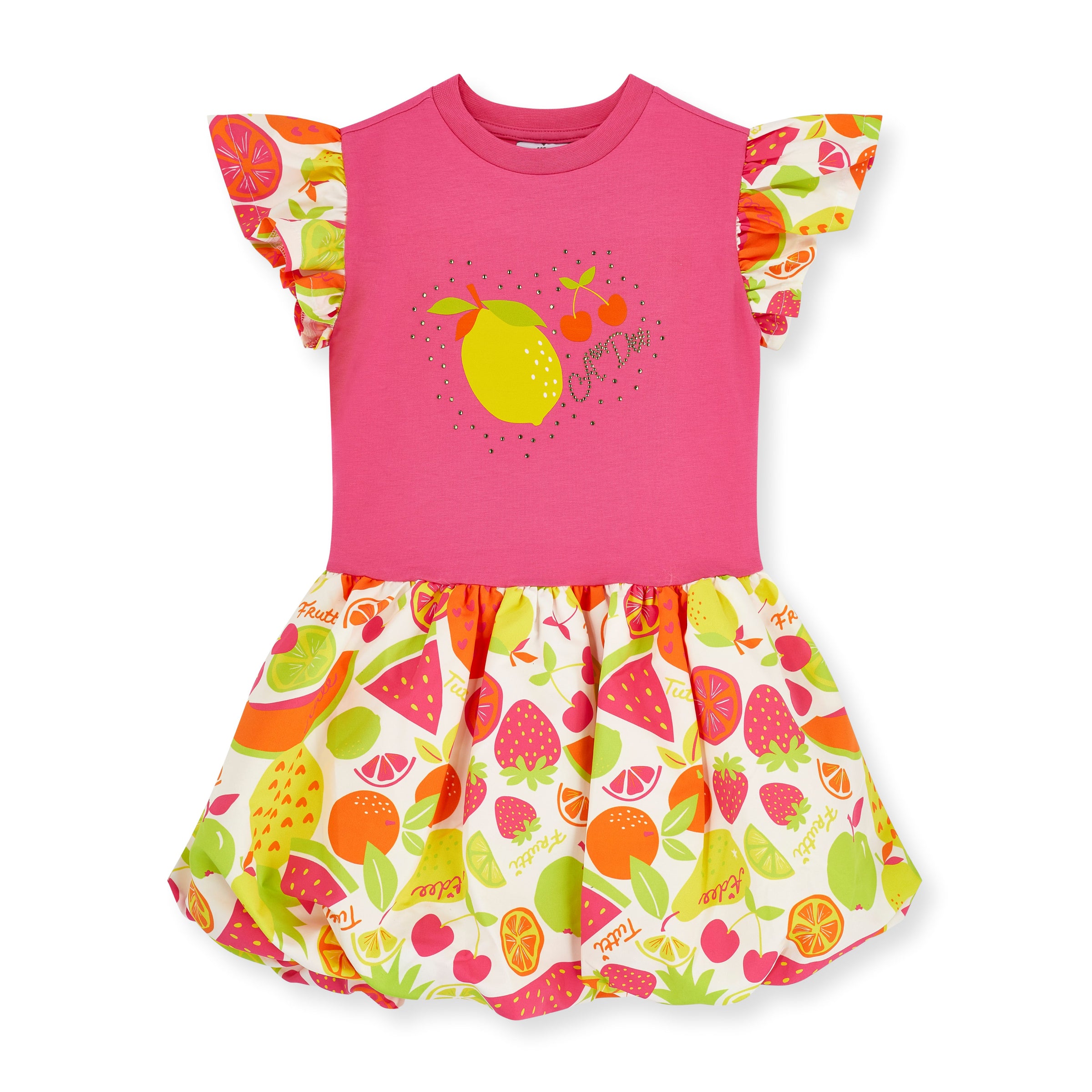 PREORDER SS26 ADee TILLY Pink Multicoloured Fruit Print Dress