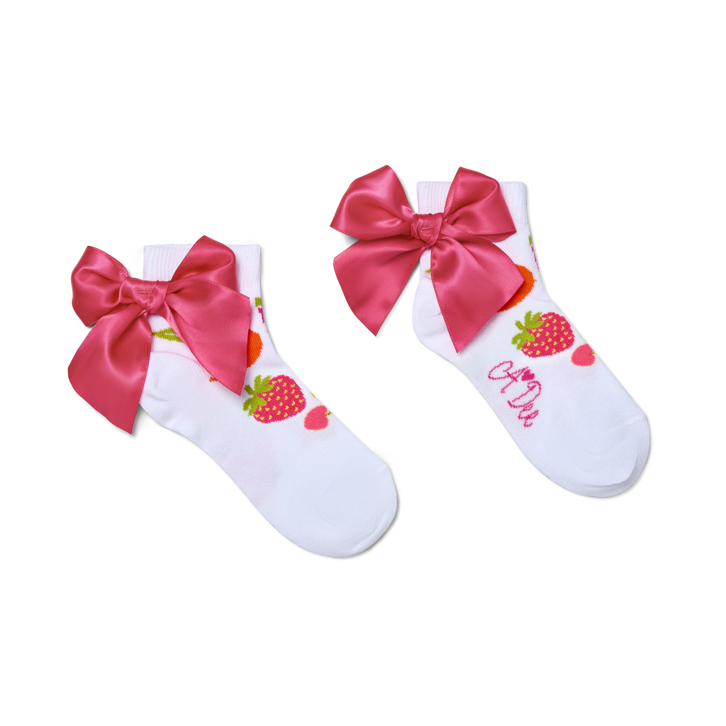 PREORDER SS26 ADee TIARA Multicoloured Fruit Print Bow Ankle Socks
