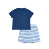 SS25 Mitch & Son FOXE & FALLON Navy Blue & White Logo T-Shirt & Swim Shorts Set