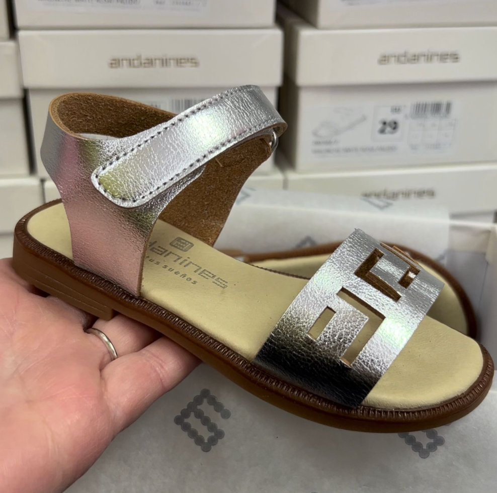 Silver 2025 metallic sandals