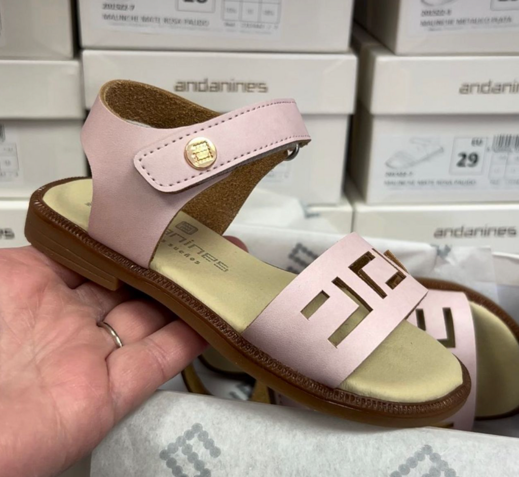 SS24 Andanines Pale Pink Matte Leather Sandals