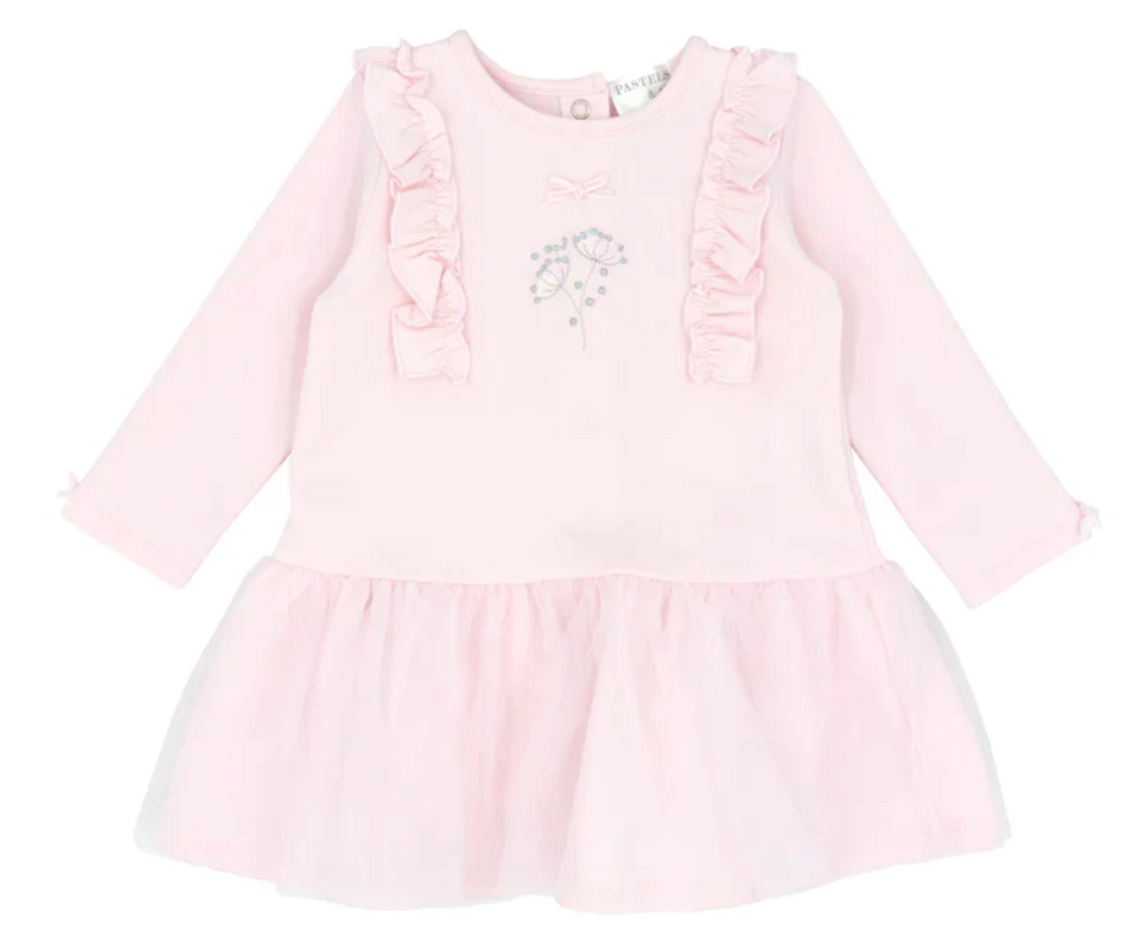 AW23 Pastels & Co HARRIET Pink Floral Bow Frill Dress
