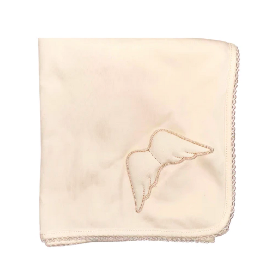 SS24 Baby Gi Beige Cotton Angel Wings Blanket