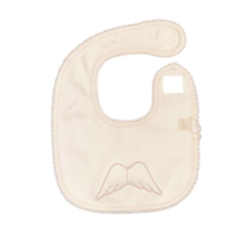 SS24 Baby Gi Beige Cotton Angel Wings Bib