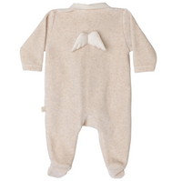 Baby Gi Beige Velour Angel Wings Babygrow
