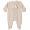 SS24 Baby Gi Beige Velour Angel Wings Babygrow