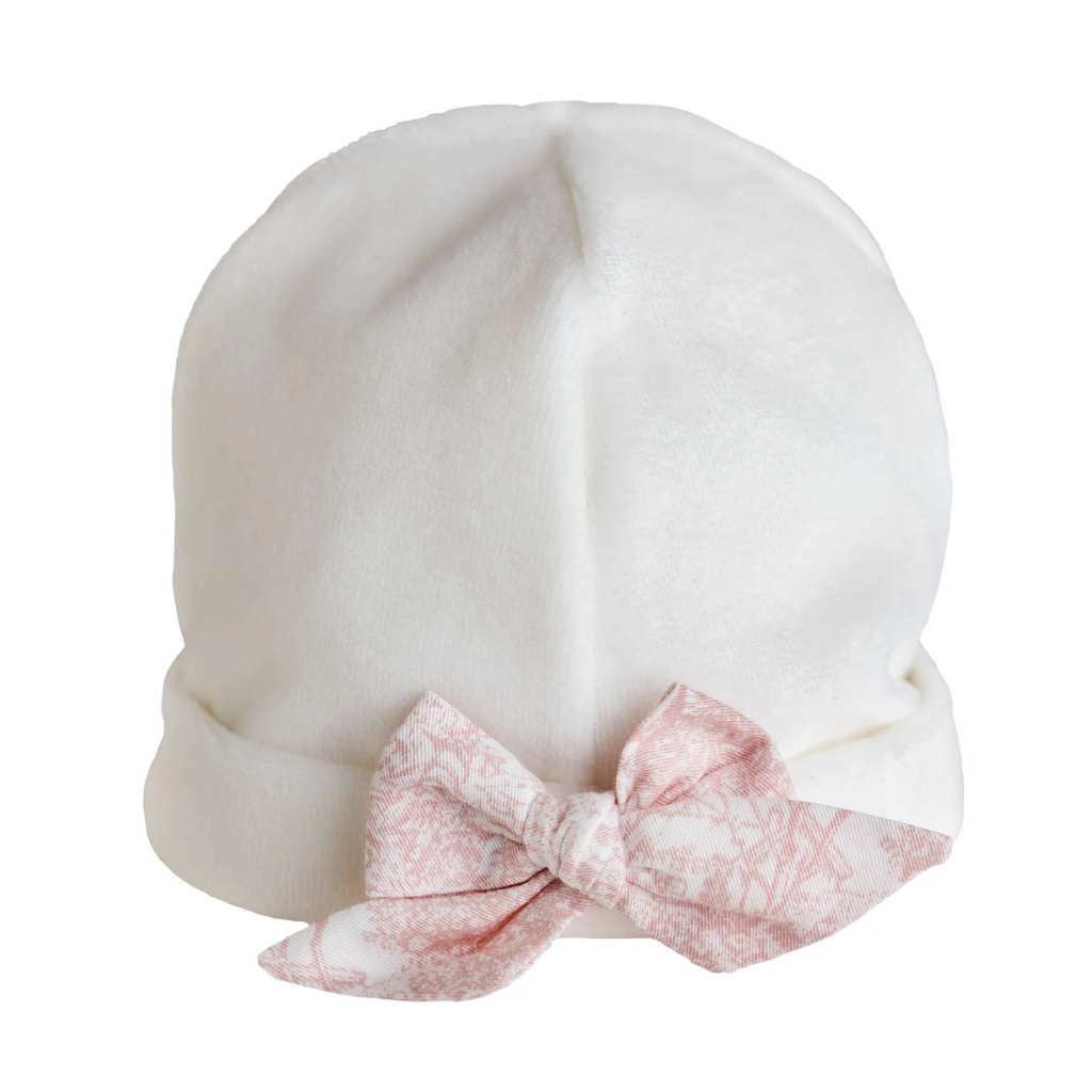 SS24 Baby Gi Ivory & Pale Pink Velour AURORA Hat