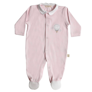 Baby Gi Pale Pink Cotton Hot Air Balloon Babygrow