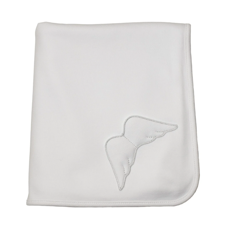 SS24 Baby Gi White Cotton Angel Wings Blanket