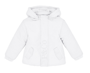 AW23 Pastels & Co GERALD White Logo Hooded Coat / Jacket
