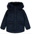 AW23 MiTCH TORONTO Navy Blue Faux Fur Padded Hooded Jacket