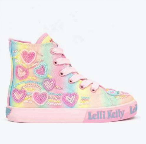 SS24 Lelli Kelly NADIA Multicoloured Sequin Hearts Boots