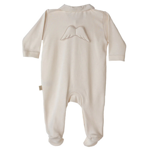 Baby Gi Beige Cotton Angel Wings Babygrow
