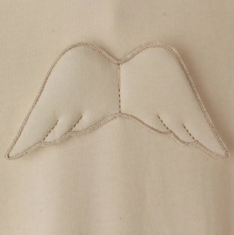 Baby Gi Beige Cotton Angel Wings Babygrow