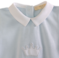Baby Gi Pale Blue Cotton Crown Romper