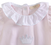 Baby Gi Pale Pink Cotton Crown Romper