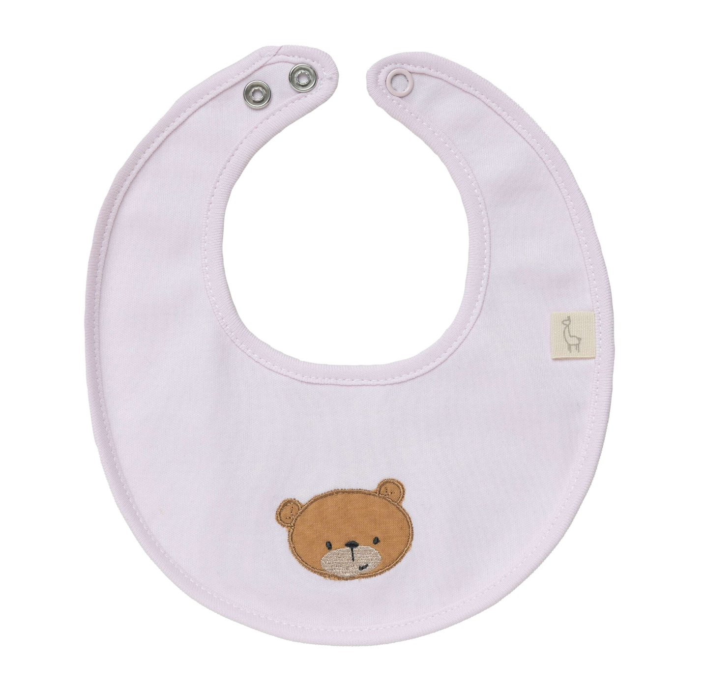 Baby Gi Pale Pink Cotton Little Bear Bib