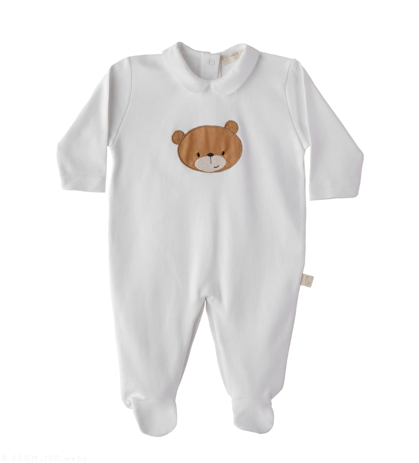 Baby Gi White Cotton Little Bear Babygrow