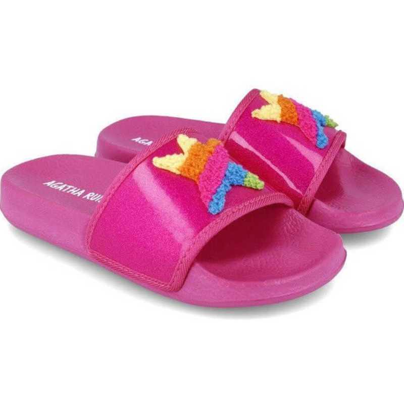 SS24 Agatha Ruiz De La Prada Shoes Pink Multicoloured Star Sliders