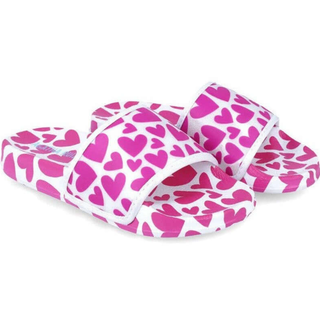 Agatha Ruiz De La Prada Shoes Pink & White Heart Sliders