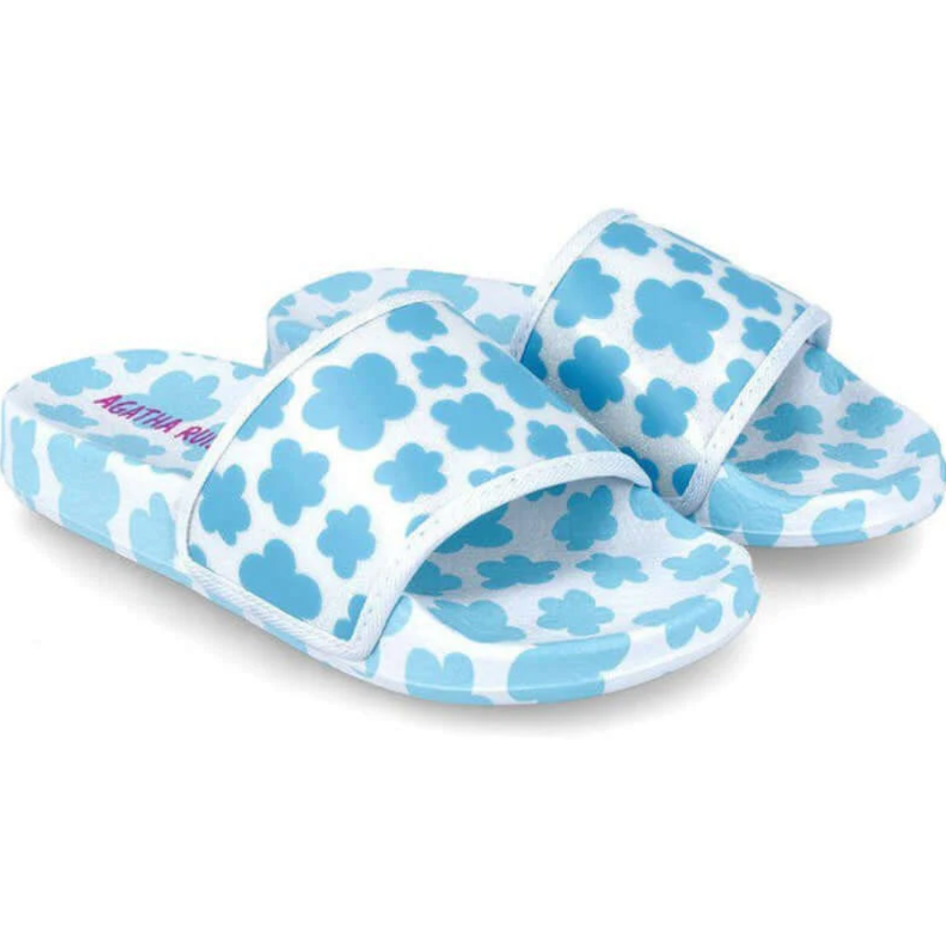 Agatha Ruiz De La Prada Shoes Blue & White Cloud Sliders